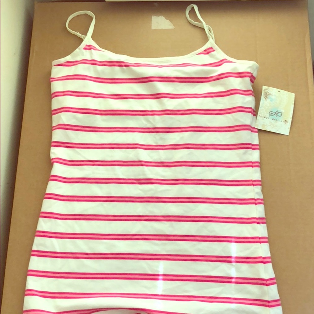 SO Juniors Pink/white Striped Cami